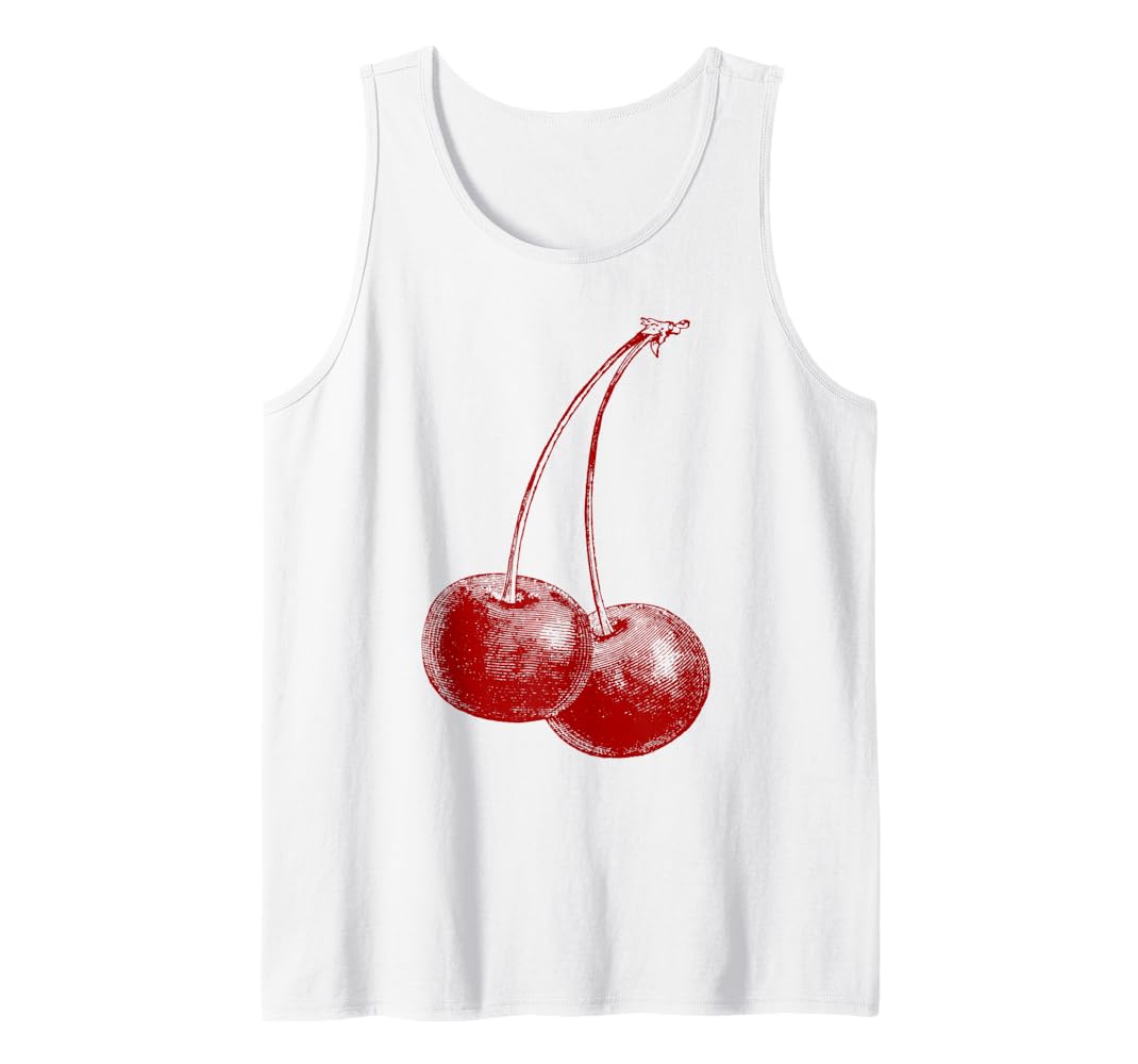 Amazon.com: Cherry Red Fruit Vintage Graphic - Cherry Tank